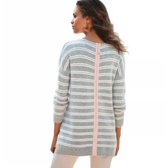Soft Surroundings Margulies Sweater Zip Back Tunic Sweater Woman’s size XL gray - Picture 10 of 10